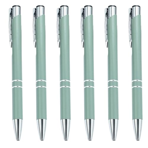 XAGMODSHN Metall-Kugelschreiber, 1,0 mm, einziehbarer Kugelschreiber, Ölstift, Schreibwarenstift, glattes Schreiben, für Büro, Schule, 6 Stück von XAGMODSHN