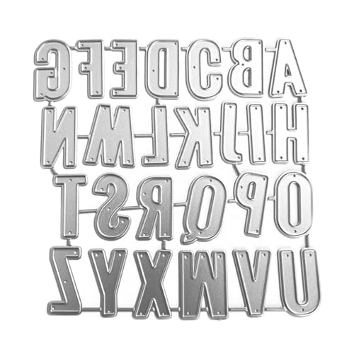 XAGMODSHN Metall-Stanzformen mit Buchstaben und Zahlen, zum Basteln, Karbonstahl, Prägeschablone, Schablone, Scrapbooking, für Karten von XAGMODSHN