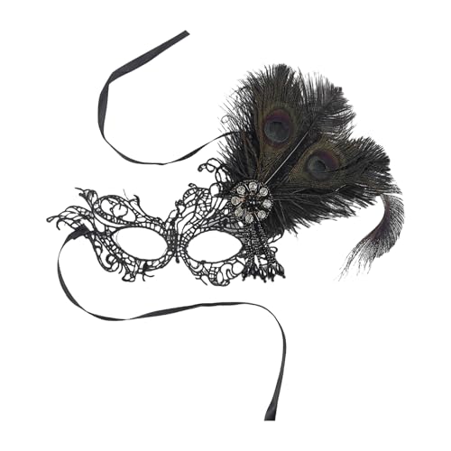 XAGMODSHN Punk-Styles, Maskerade, Strass, verzierte Spitze, Gesichtsbedeckung, elegantes Design für Halloween, Bühnenauftritte, elegante Spitze, halbes Gesicht von XAGMODSHN