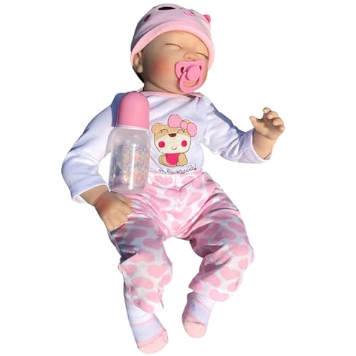XAGMODSHN Puppe mit Kleidung, Augen, geschlossen, handgefertigt, weiße Haut, Neugeborene aus Silikon für Kinder XAGMODSHN Puppe mit Kleidung, Augen, geschlossen, handgefertigt, weiße Haut, Neugeborene aus Silikon für Kinder von XAGMODSHN