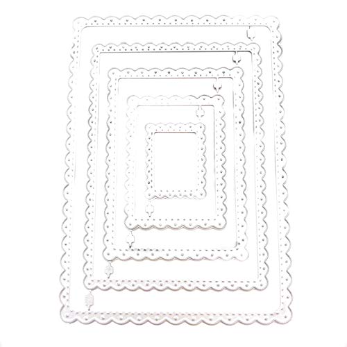XAGMODSHN Rechteckige Spitzen-Stanzformen, Scrapbooking, Album, Papierkarten, Stempel, Dekoration, Werkzeug für Kinder und Erwachsene von XAGMODSHN