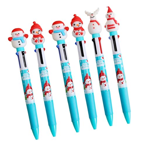 XAGMODSHN Shuttle-Stift, Weihnachts-Kugelschreiber, 4-in-1, mehrfarbiger Stift, Büro- und Schulbedarf für glattes Schreiben, 6 Stück von XAGMODSHN