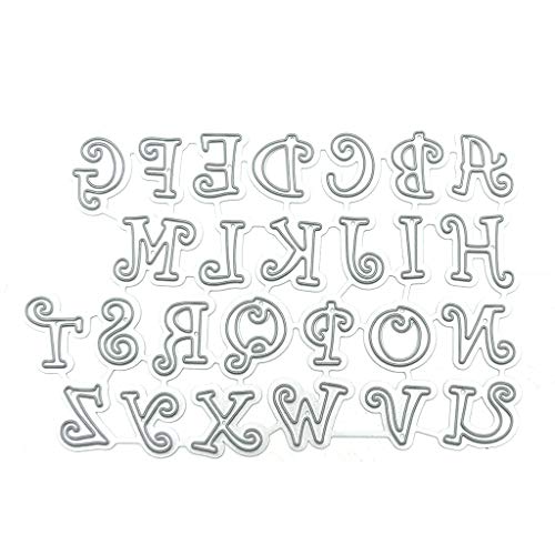 XAGMODSHN Spitzen-Stanzformen, Prägeschablone für Scrapbooking, Prägung, Papier, Kartenherstellung, 26 Stück englische Buchstaben von XAGMODSHN