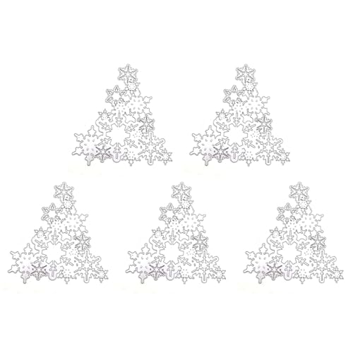XAGMODSHN Weihnachts-Stanzformen, Karbonstahl, Prägeschablonen für Scrapbooking, Kartenherstellung, Dekoration, 5 Stück von XAGMODSHN