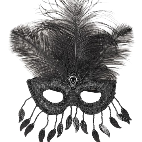 XAGMODSHN Zarte Spitze gefiedert verzierte Augenabdeckung Kostüm Abdeckung Karneval Zubehör Bequem zu tragen für Halloween Karneval Feder XAGMODSHN Zarte Spitze gefiedert verzierte Augenabdeckung Kostüm Abdeckung Karneval Zubehör Bequem zu tragen für Halloween Karneval Feder von XAGMODSHN