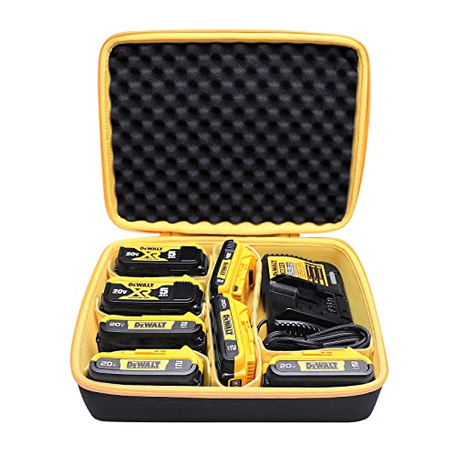 XANAD Tasche Ersatzakku Batteriekoffer für DeWalt 18V Werkzeugakkus und Ladegerät Halter 12V M18 18V 2.0/3.0/4.0/5.0/6.0/6.5/8/9.0/12.0-Ah Batterie, Ladung-Tragetasche Aufbewahrungstasche von XANAD