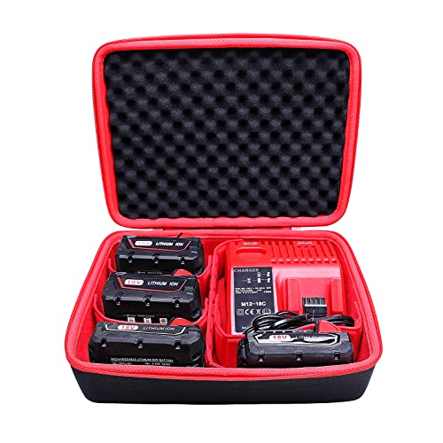 XANAD Tasche Ersatzakku Batteriekoffer für Original Einhell Akku PXC 18V Werkzeugakkus und Ladegerät Halter 18V 2.0 2.5 4.0 Ah Batterie, Ladung-Tragetasche Aufbewahrungstasche von XANAD