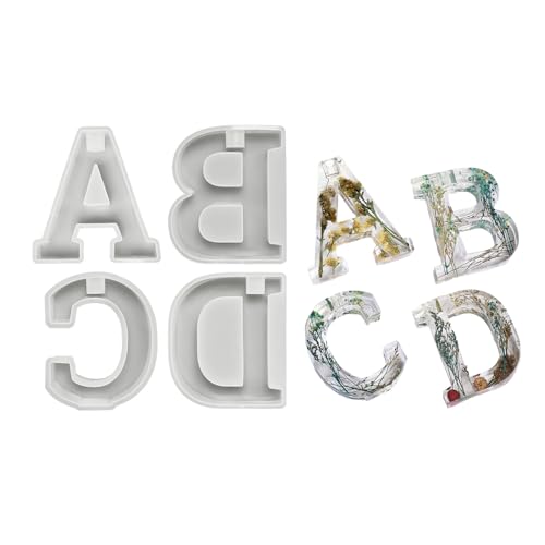 XANHOY Set mit 4 eleganten Silikon-Kerzenformen-Set zum Basteln von individuellen Buchstaben, Kerzen, Heimdekorationen und Bastelprojekten XANHOY Set mit 4 eleganten Silikon-Kerzenformen-Set zum Basteln von individuellen Buchstaben, Kerzen, Heimdekorationen und Bastelprojekten von XANHOY