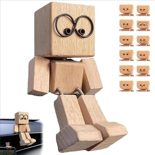XAUXKERE Wackelnde Holzfiguren, lustige Wackelkopf-Autodekoration, handgefertigte Holz-Auto-Ornamente, schüttelmann aus Holz, Actionfiguren, Schreibtisch-Ornamente, Geschenke für Männer, Büro-A XAUXKERE Wackelnde Holzfiguren, lustige Wackelkopf-Autodekoration, handgefertigte Holz-Auto-Ornamente, schüttelmann aus Holz, Actionfiguren, Schreibtisch-Ornamente, Geschenke für Männer, Büro-A von XAUXKERE