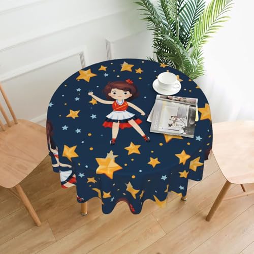 XBKGOHA Runde dekorative Tischdecke, 152,4 cm, Cheerleader-Druck, für den Innen- und Außenbereich, auf runden Tischen wie Couchtischen, Esstischen und Bauernhoftischen XBKGOHA Runde dekorative Tischdecke, 152,4 cm, Cheerleader-Druck, für den Innen- und Außenbereich, auf runden Tischen wie Couchtischen, Esstischen und Bauernhoftischen von XBKGOHA