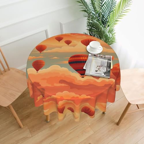 XBKGOHA Runde dekorative Tischdecke, 152,4 cm, Heißluftballon-Druck, für den Innen- und Außenbereich, auf runden Tischen wie Couchtischen, Esstischen und Bauernhoftischen XBKGOHA Runde dekorative Tischdecke, 152,4 cm, Heißluftballon-Druck, für den Innen- und Außenbereich, auf runden Tischen wie Couchtischen, Esstischen und Bauernhoftischen von XBKGOHA