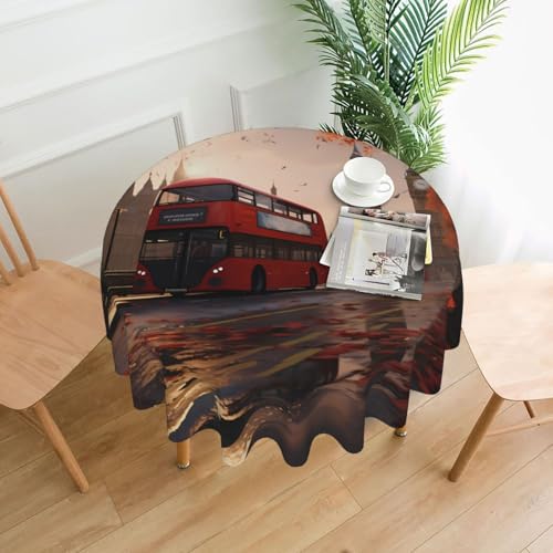XBKGOHA Runde dekorative Tischdecke, 152,4 cm, London-Druck, für den Innen- und Außenbereich, auf runden Tischen wie Couchtischen, Esstischen und Bauernhoftischen XBKGOHA Runde dekorative Tischdecke, 152,4 cm, London-Druck, für den Innen- und Außenbereich, auf runden Tischen wie Couchtischen, Esstischen und Bauernhoftischen von XBKGOHA