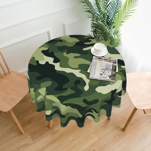 XBKGOHA Runde dekorative Tischdecke, 152,4 cm, Militär-Camouflage-Druck, für den Innen- und Außenbereich, auf runden Tischen wie Couchtischen, Esstischen und Bauernhoftischen XBKGOHA Runde dekorative Tischdecke, 152,4 cm, Militär-Camouflage-Druck, für den Innen- und Außenbereich, auf runden Tischen wie Couchtischen, Esstischen und Bauernhoftischen von XBKGOHA