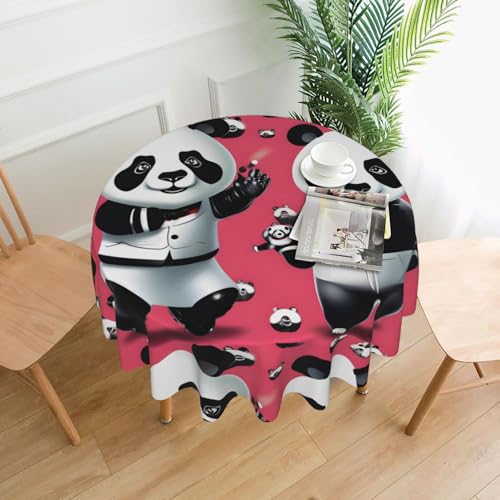XBKGOHA Runde dekorative Tischdecke, 152,4 cm, Motiv: frecher Panda, für den Innen- und Außenbereich, auf runden Tischen wie Couchtischen, Esstischen und Bauernhoftischen XBKGOHA Runde dekorative Tischdecke, 152,4 cm, Motiv: frecher Panda, für den Innen- und Außenbereich, auf runden Tischen wie Couchtischen, Esstischen und Bauernhoftischen von XBKGOHA