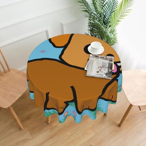 XBKGOHA Runde dekorative Tischdecke, 152,4 cm, Motiv: laufender Cartoon-Hund, für den Innen- und Außenbereich, auf runden Tischen wie Couchtischen, Esstischen und Bauernhoftischen XBKGOHA Runde dekorative Tischdecke, 152,4 cm, Motiv: laufender Cartoon-Hund, für den Innen- und Außenbereich, auf runden Tischen wie Couchtischen, Esstischen und Bauernhoftischen von XBKGOHA