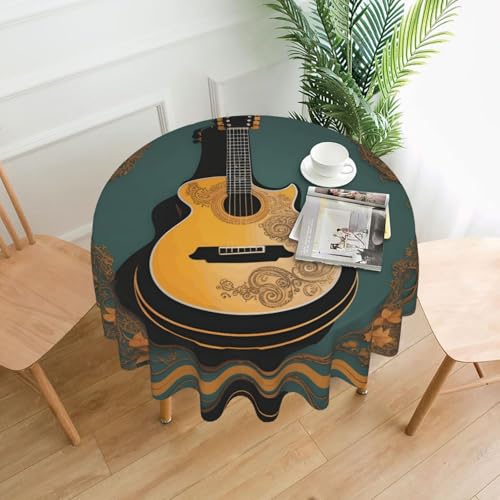 XBKGOHA Runde dekorative Tischdecke, 152,4 cm, Musikgitarren-Druck, für den Innen- und Außenbereich, auf runden Tischen wie Couchtischen, Esstischen und Bauernhoftischen XBKGOHA Runde dekorative Tischdecke, 152,4 cm, Musikgitarren-Druck, für den Innen- und Außenbereich, auf runden Tischen wie Couchtischen, Esstischen und Bauernhoftischen von XBKGOHA