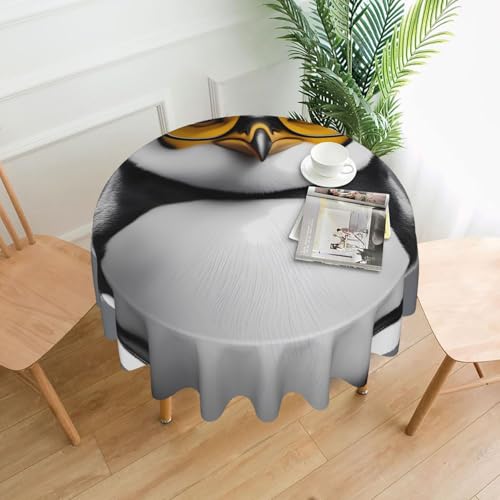 XBKGOHA Runde dekorative Tischdecke, 152,4 cm, Pinguin mit Brillendruck, für den Innen- und Außenbereich, auf runden Tischen wie Couchtischen, Esstischen und Bauernhoftischen XBKGOHA Runde dekorative Tischdecke, 152,4 cm, Pinguin mit Brillendruck, für den Innen- und Außenbereich, auf runden Tischen wie Couchtischen, Esstischen und Bauernhoftischen von XBKGOHA
