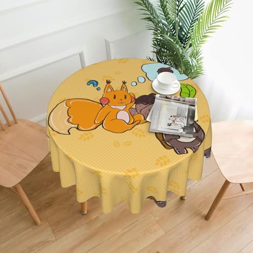 XBKGOHA Runde dekorative Tischdecke, 152,4 cm, Sonnenblumenkern-Druck, für den Innen- und Außenbereich, auf runden Tischen wie Couchtischen, Esstischen und Bauernhoftischen von XBKGOHA