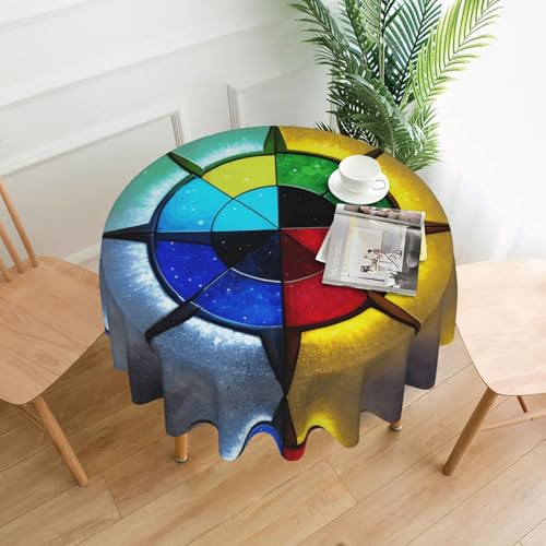 XBKGOHA Runde dekorative Tischdecke, 152,4 cm, glänzt in alle Richtungen, Druck für den Innen- und Außenbereich, auf runden Tischen wie Couchtischen, Esstischen und Bauernhoftischen XBKGOHA Runde dekorative Tischdecke, 152,4 cm, glänzt in alle Richtungen, Druck für den Innen- und Außenbereich, auf runden Tischen wie Couchtischen, Esstischen und Bauernhoftischen von XBKGOHA