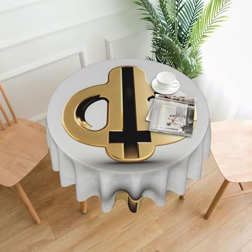 XBKGOHA Runde dekorative Tischdecke, 152,4 cm, goldener Musterdruck, für den Innen- und Außenbereich, auf runden Tischen wie Couchtischen, Esstischen und Bauernhoftischen XBKGOHA Runde dekorative Tischdecke, 152,4 cm, goldener Musterdruck, für den Innen- und Außenbereich, auf runden Tischen wie Couchtischen, Esstischen und Bauernhoftischen von XBKGOHA