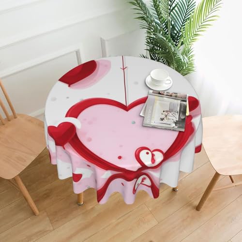 XBKGOHA Runde dekorative Tischdecke, 152,4 cm, kleines rotes Herz für den Innen- und Außenbereich, auf runden Tischen wie Couchtischen, Esstischen und Bauernhoftischen XBKGOHA Runde dekorative Tischdecke, 152,4 cm, kleines rotes Herz für den Innen- und Außenbereich, auf runden Tischen wie Couchtischen, Esstischen und Bauernhoftischen von XBKGOHA