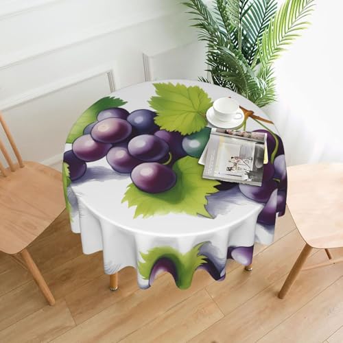 XBKGOHA Runde dekorative Tischdecke, 152,4 cm, lila und grüne Trauben, für den Innen- und Außenbereich, auf runden Tischen wie Couchtischen, Esstischen und Bauernhoftischen XBKGOHA Runde dekorative Tischdecke, 152,4 cm, lila und grüne Trauben, für den Innen- und Außenbereich, auf runden Tischen wie Couchtischen, Esstischen und Bauernhoftischen von XBKGOHA