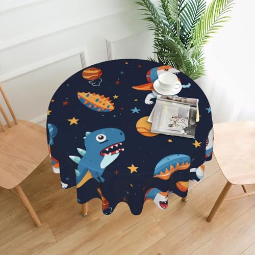XBKGOHA Runde dekorative Tischdecke, 152,4 cm, lustiger Astronauten-Dinosaurier-Raketendruck, für den Innen- und Außenbereich, auf runden Tischen wie Couchtischen, Esstischen und Bauernhoftischen XBKGOHA Runde dekorative Tischdecke, 152,4 cm, lustiger Astronauten-Dinosaurier-Raketendruck, für den Innen- und Außenbereich, auf runden Tischen wie Couchtischen, Esstischen und Bauernhoftischen von XBKGOHA