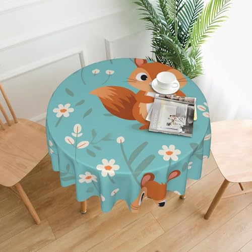 XBKGOHA Runde dekorative Tischdecke, 152,4 cm, niedlicher Eichhörnchen-Druck, für den Innen- und Außenbereich, auf runden Tischen wie Couchtischen, Esstischen und Bauernhoftischen XBKGOHA Runde dekorative Tischdecke, 152,4 cm, niedlicher Eichhörnchen-Druck, für den Innen- und Außenbereich, auf runden Tischen wie Couchtischen, Esstischen und Bauernhoftischen von XBKGOHA