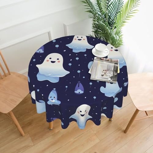XBKGOHA Runde dekorative Tischdecke, 152,4 cm, niedlicher Geister-Halloween-Druck, für den Innen- und Außenbereich, auf runden Tischen wie Couchtischen, Esstischen und Bauernhoftischen XBKGOHA Runde dekorative Tischdecke, 152,4 cm, niedlicher Geister-Halloween-Druck, für den Innen- und Außenbereich, auf runden Tischen wie Couchtischen, Esstischen und Bauernhoftischen von XBKGOHA