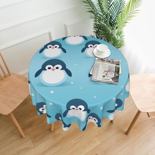 XBKGOHA Runde dekorative Tischdecke, 152,4 cm, niedlicher Pinguin-Druck, für den Innen- und Außenbereich, auf runden Tischen wie Couchtischen, Esstischen und Bauernhoftischen XBKGOHA Runde dekorative Tischdecke, 152,4 cm, niedlicher Pinguin-Druck, für den Innen- und Außenbereich, auf runden Tischen wie Couchtischen, Esstischen und Bauernhoftischen von XBKGOHA
