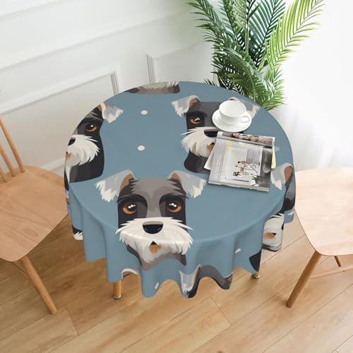 XBKGOHA Runde dekorative Tischdecke, 152,4 cm, niedlicher Schnauzer-Hund, für den Innen- und Außenbereich, auf runden Tischen wie Couchtischen, Esstischen und Bauernhoftischen XBKGOHA Runde dekorative Tischdecke, 152,4 cm, niedlicher Schnauzer-Hund, für den Innen- und Außenbereich, auf runden Tischen wie Couchtischen, Esstischen und Bauernhoftischen von XBKGOHA