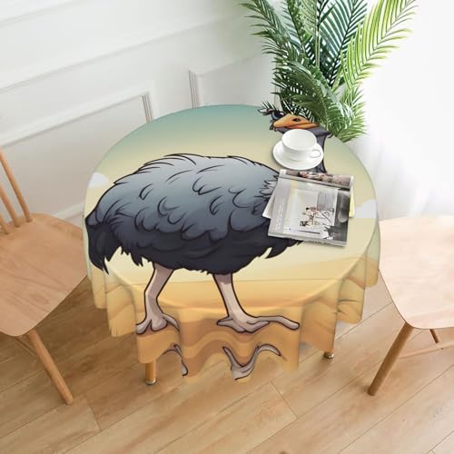 XBKGOHA Runde dekorative Tischdecke, 152,4 cm, niedlicher Straußendruck für den Innen- und Außenbereich, auf runden Tischen wie Couchtischen, Esstischen und Bauernhoftischen XBKGOHA Runde dekorative Tischdecke, 152,4 cm, niedlicher Straußendruck für den Innen- und Außenbereich, auf runden Tischen wie Couchtischen, Esstischen und Bauernhoftischen von XBKGOHA