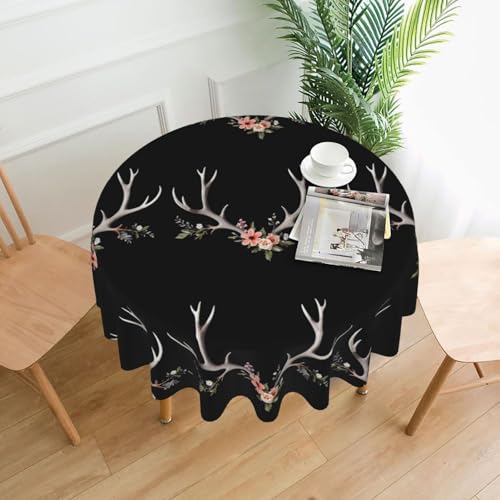 XBKGOHA Runde dekorative Tischdecke, 152,4 cm, schöner Blumenhörner-Druck für den Innen- und Außenbereich, auf runden Tischen wie Couchtischen, Esstischen und Bauernhoftischen XBKGOHA Runde dekorative Tischdecke, 152,4 cm, schöner Blumenhörner-Druck für den Innen- und Außenbereich, auf runden Tischen wie Couchtischen, Esstischen und Bauernhoftischen von XBKGOHA