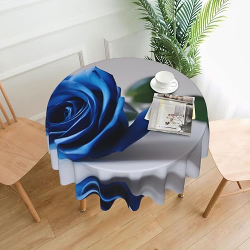 XBKGOHA Runde dekorative Tischdecke, 152,4 cm, schöner blauer Rosendruck für den Innen- und Außenbereich, auf runden Tischen wie Couchtischen, Esstischen und Bauernhoftischen XBKGOHA Runde dekorative Tischdecke, 152,4 cm, schöner blauer Rosendruck für den Innen- und Außenbereich, auf runden Tischen wie Couchtischen, Esstischen und Bauernhoftischen von XBKGOHA