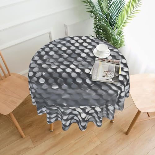 XBKGOHA Runde dekorative Tischdecke, 152,4 cm, silberfarbener Fischschuppen-Druck, für den Innen- und Außenbereich, auf runden Tischen wie Couchtischen, Esstischen und Bauernhoftischen XBKGOHA Runde dekorative Tischdecke, 152,4 cm, silberfarbener Fischschuppen-Druck, für den Innen- und Außenbereich, auf runden Tischen wie Couchtischen, Esstischen und Bauernhoftischen von XBKGOHA