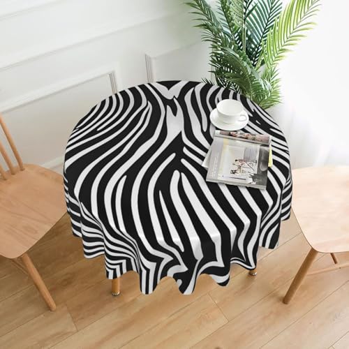 XBKGOHA Runde dekorative Tischdecke, Zebramuster, für den Innen- und Außenbereich, auf runden Tischen wie Couchtischen, Esstischen und Bauernhoftischen, 152,4 cm XBKGOHA Runde dekorative Tischdecke, Zebramuster, für den Innen- und Außenbereich, auf runden Tischen wie Couchtischen, Esstischen und Bauernhoftischen, 152,4 cm von XBKGOHA