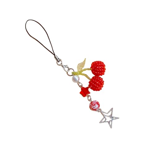 XBOKA Cherries Handykette, bunte Perlen, Schlüsselanhänger, handgefertigt, abnehmbar, für Geldbörse, Tasche XBOKA Cherries Handykette, bunte Perlen, Schlüsselanhänger, handgefertigt, abnehmbar, für Geldbörse, Tasche von XBOKA