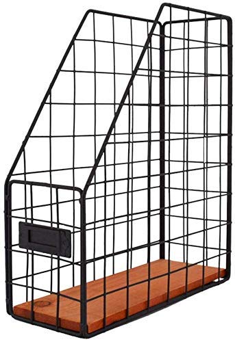 XBSLJ Zeitschriftenständer Briefablage, Aktenhalter Nordic Wrought Iron Supplies Aktenhalter Aktenhalter Aktenkasten Kreatives Eisenrahmenbuch Zeitungsregal Lagerregal Desktop Office Desktop Mana von XBSLJ
