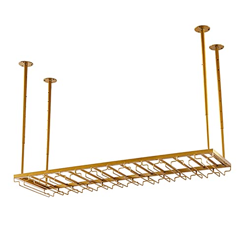 XCHSXYL Hängendes Weinregal, einfaches hängendes Weinglasregal aus Eisen, höhenverstellbares Aufbewahrungsregal, Weinflaschenhalter, an der Decke hängendes Weinglasregal aus Metall und Eisen, Kelch XCHSXYL Hängendes Weinregal, einfaches hängendes Weinglasregal aus Eisen, höhenverstellbares Aufbewahrungsregal, Weinflaschenhalter, an der Decke hängendes Weinglasregal aus Metall und Eisen, Kelch von XCHSXYL