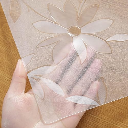 2mm transparente Tischdeckenschutzfolie, transparente Tischdecke, weiche PVC-Kunststoffoberfläche, einseitig matt, blasenfrei, geeignet für Glastisch, Esstisch (60x60cm(24x24in)) von XCKJYDCDB