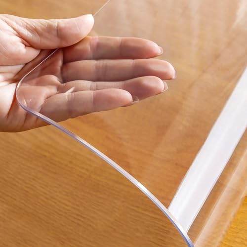 Tischfolie Durchsichtig,1.5 mm Dick,Individuell Zuschneidbarer - PVC Folie für Tisch - Vielseitig Einsetzbare & Abwaschbare Tischdecke (70x100cm/27.56x39.37in) von XCKJYDCDB