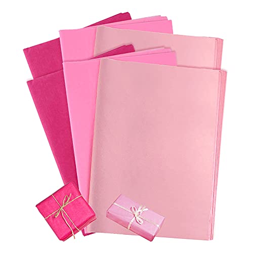 120 Blatt Geschenkpapier Seidenpapier Set, XCOZU Seidenpapier Rosa Metallisches Geschenkpapier, Tissue Paper zur Dekoration für Geburtstag, Hochzeit, Weihnachten Verpackungsmaterial（38x51cm） von XCOZU