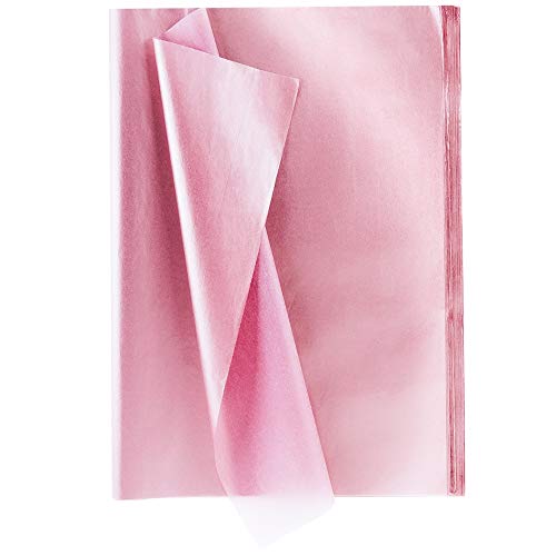 XCOZU 100 Blatt Premium-Qualität Seidenpapier Set, Metallic-Geschenkpapier Rose Rosa für Geburtstag, Hochzeit, Weihnachten（35cm x 50cm） von XCOZU