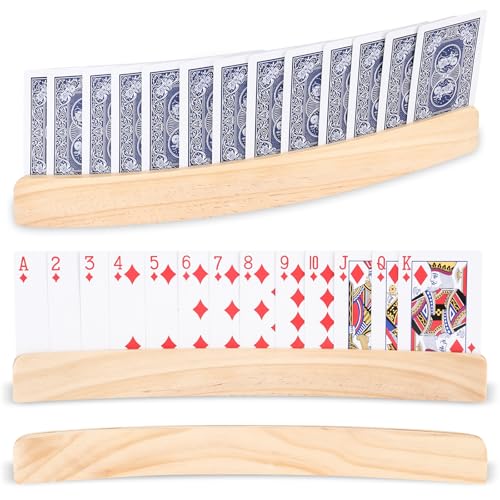 XCRPRT 2 Stück Kartenhalter Kinder, 33cm Kartenhalter Spielkarten Holz, Hände Poker Halter, Spielkartenhalter, Spielkartenständer, Freisprech Kartenständer für Kinder Senioren Erwachsen XCRPRT 2 Stück Kartenhalter Kinder, 33cm Kartenhalter Spielkarten Holz, Hände Poker Halter, Spielkartenhalter, Spielkartenständer, Freisprech Kartenständer für Kinder Senioren Erwachsen von XCRPRT