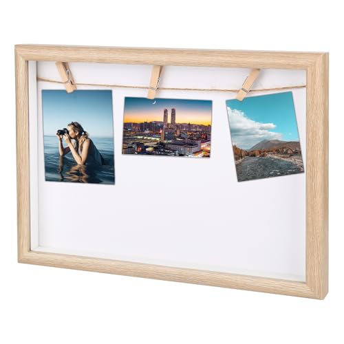 XCRPRT DIY Holz Fotocollage Rahmen, Wandbilderrahmen mit Fotoleine & Holzklammern, Querformat Bilderrahmen, Fotorahmen Collage für Zuhause, Küche, Büro, Dekoratives Aufhängen, 21x30cm XCRPRT DIY Holz Fotocollage Rahmen, Wandbilderrahmen mit Fotoleine & Holzklammern, Querformat Bilderrahmen, Fotorahmen Collage für Zuhause, Küche, Büro, Dekoratives Aufhängen, 21x30cm von XCRPRT