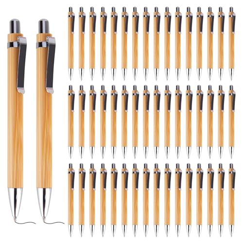 XCRPRT Kugelschreiber 30 Pcs Kugelschreiber Hochwertig Ergonomischer Bambus Kugelschreiber, Holz Kugelschreiber für Schreiben Journaling Schule Bürobedarf Abschlussgeschenk von XCRPRT