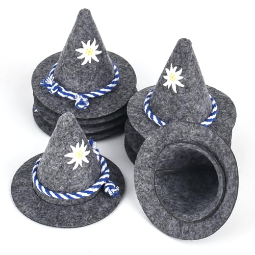 XCRPRT Seppelhut Klein Filzhut, Mini Trachtenhut Tischdeko, Bayerischer Hut Bier, Mini Tirolerhut MiNi hut bayern, Oktoberfest Hut Deko Grau 10 Stück XCRPRT Seppelhut Klein Filzhut, Mini Trachtenhut Tischdeko, Bayerischer Hut Bier, Mini Tirolerhut MiNi hut bayern, Oktoberfest Hut Deko Grau 10 Stück von XCRPRT