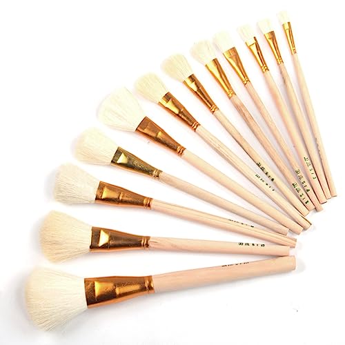 XCSJ 12 Pcs Paint Brush Set Premium Keramik Kunst Malpinsel Pinsel Wasserfarben Artist Brushes Professionell Pinsel Set für Aquarell, Acryl, Öl, DIY Basteln und für Anfänger, Künstler von XCSJ