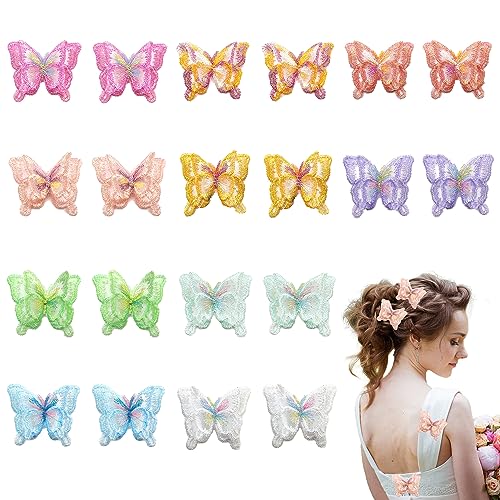 XCSJ 20 Pcs Schmetterling Nähen Applikationen Applikation Bestickt Schmetterling Organza Patches Schmetterling Stickpatches Nähen Sie Patches zum Dekorieren für Diy Kunsthandwerk,Kleidung (Mehrfarbig) von XCSJ