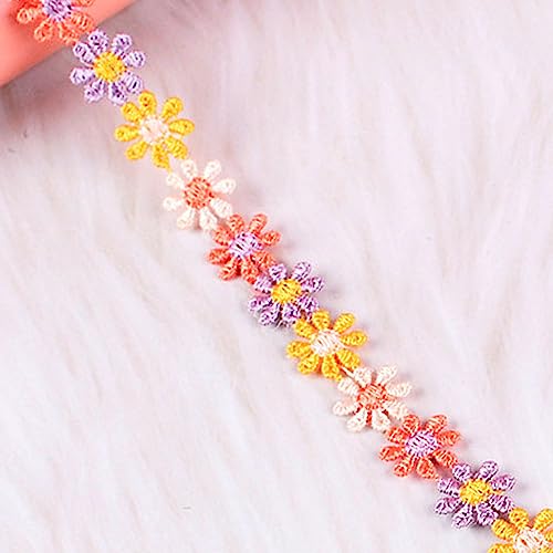 XCSJ 5 Yard 15mm Florale Spitzenborte Blumenborte Blumen Spitzenband Spitzenborte Stickerei Dekoband Zierband Dekobänder Und Borten Und Bänder Zum Nähen,Bekleidung Deko, Diy Deko (Multicolor 2) von XCSJ